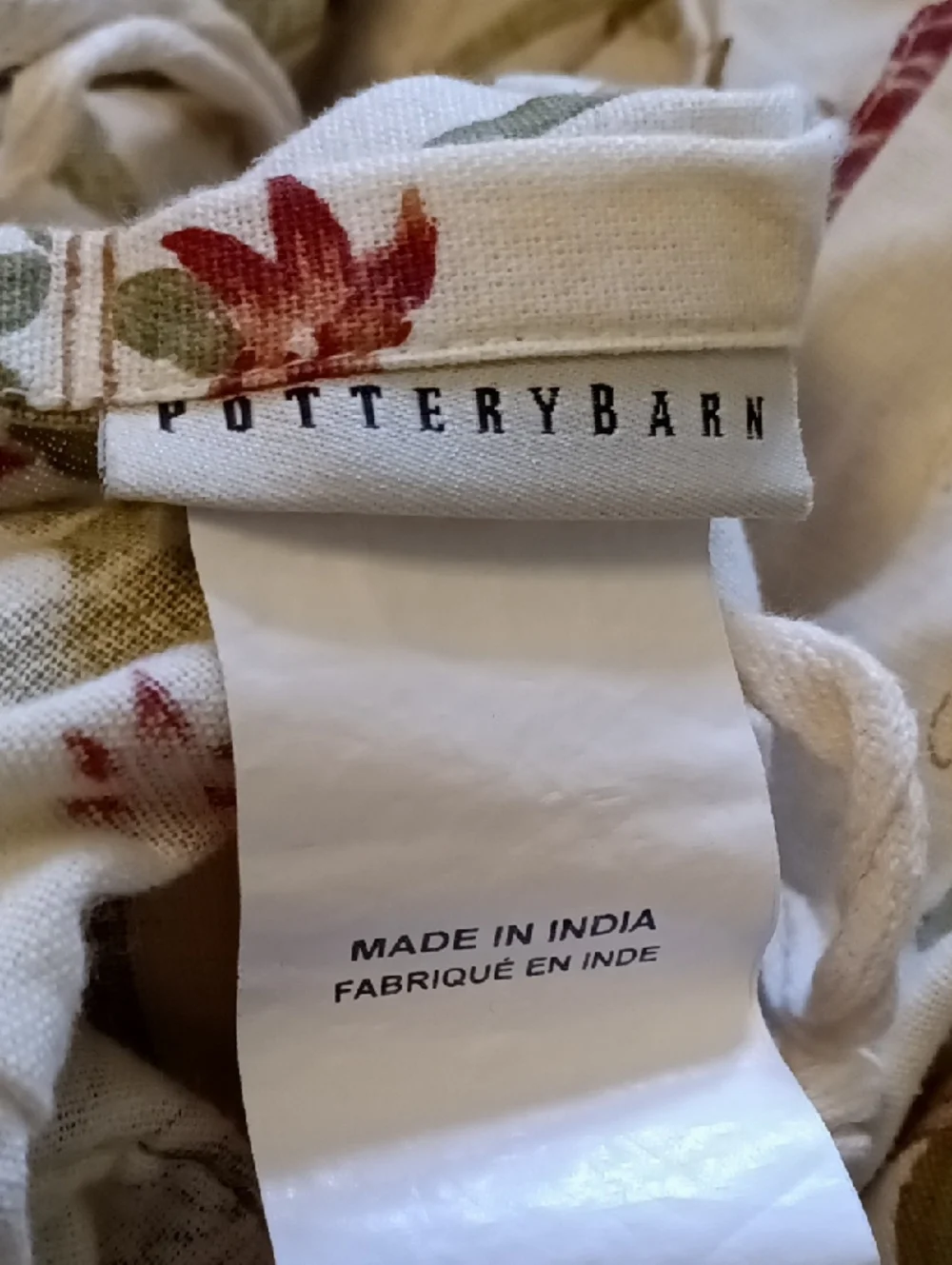 Pottery Barn Jerri Bird & Floral Full Queen Cotton Linen Duvet Cover